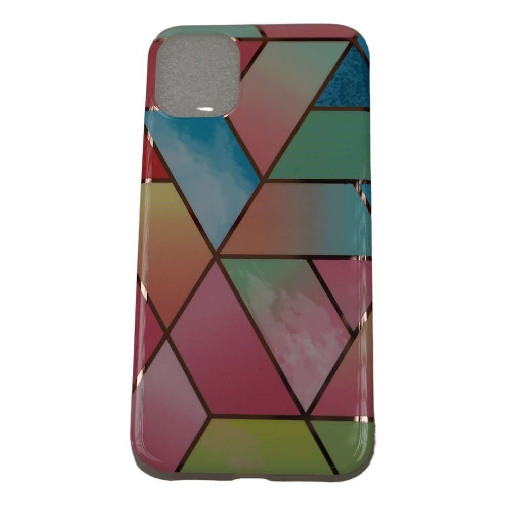 Husa protectie pentru Huawei P40 Lite Soft IMD TPU Marble Geometric Roz
