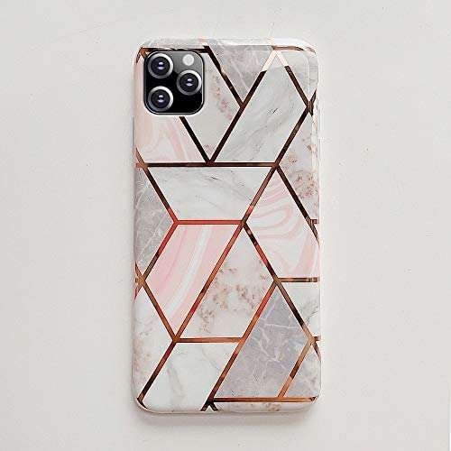 Husa protectie pentru Apple iPhone 11 Soft IMD TPU Marble Geometric Alb
