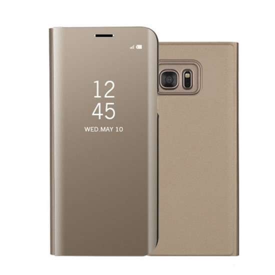 Husa Samsung Galaxy A10, Flip Cover Oglinda, Auriu