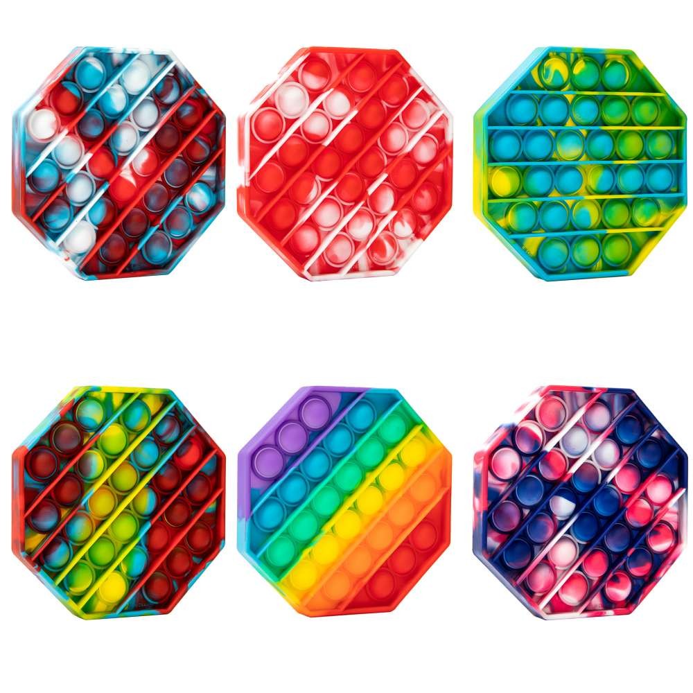Jucarie Pop it Now & Flip it, Push Bubble Hexagon Multicolor