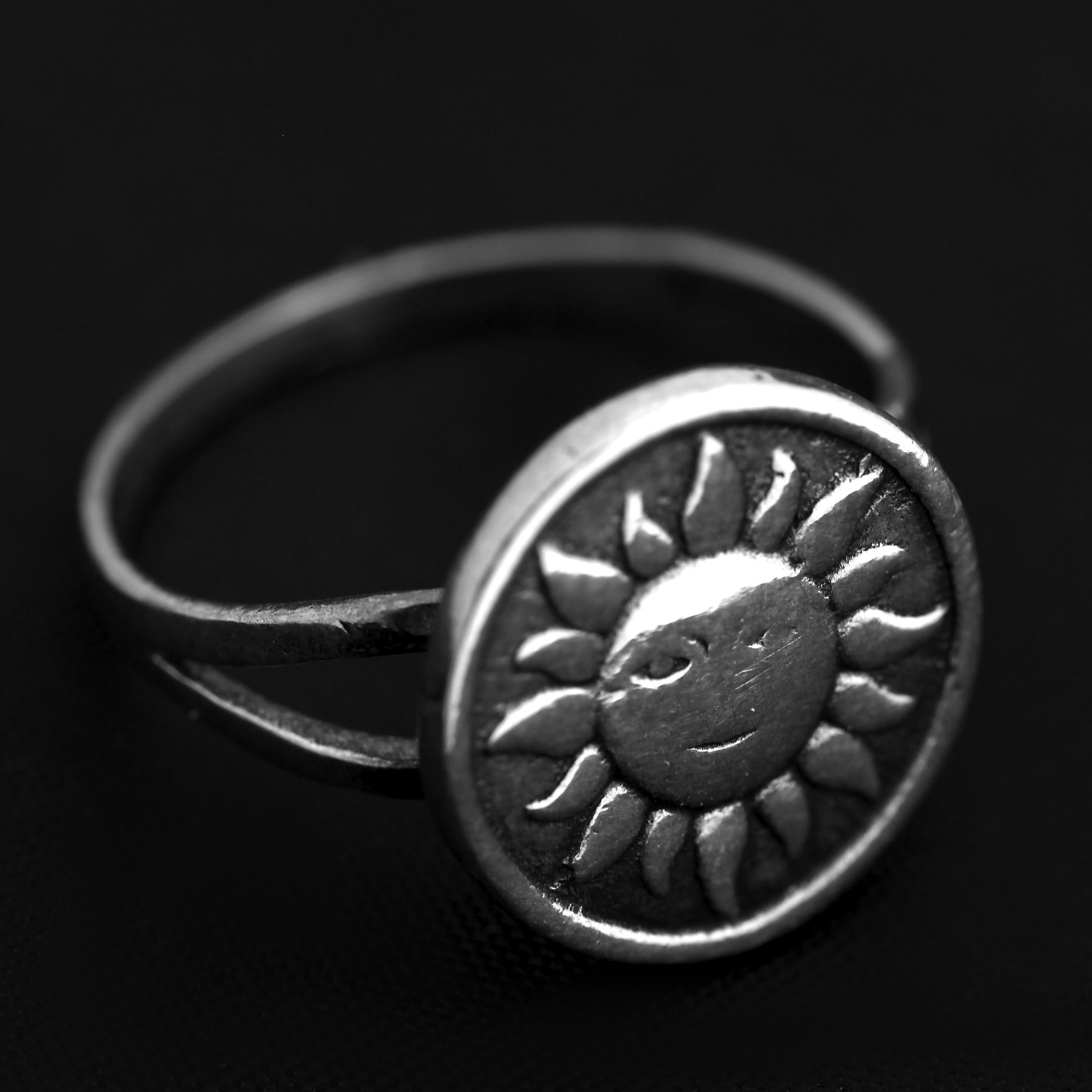 Inel patinat din Argint 925, Happy Sunshine, marimea 51