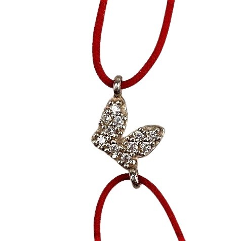 Bratara cu nod dublu din Argint 925, Fluture cu pietre