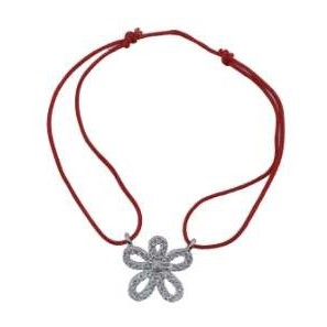 Bratara cu nod dublu din Argint 925 Floare cu pietre, 1.6 g