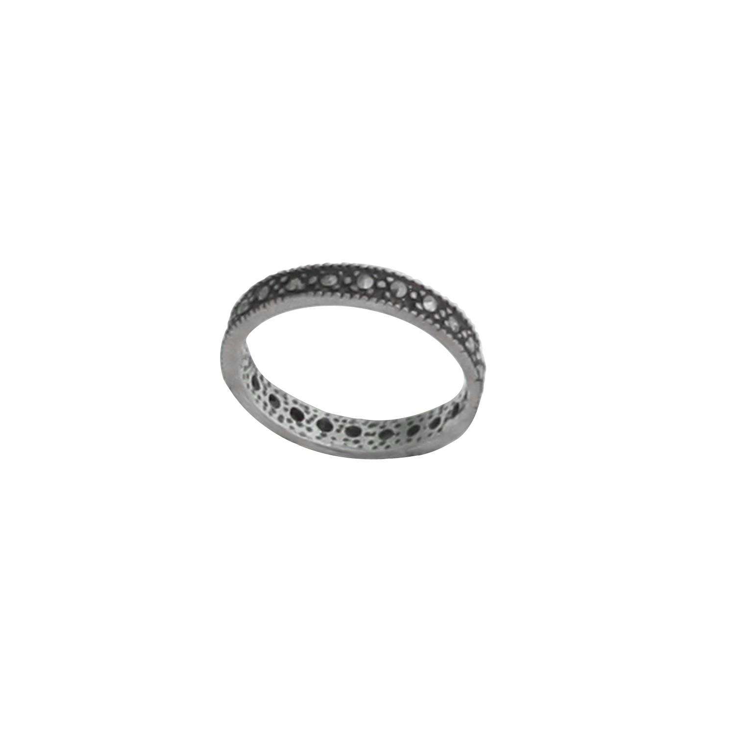 Inel din Argint 925 tip Verigheta cu Marcasite, marimea 56