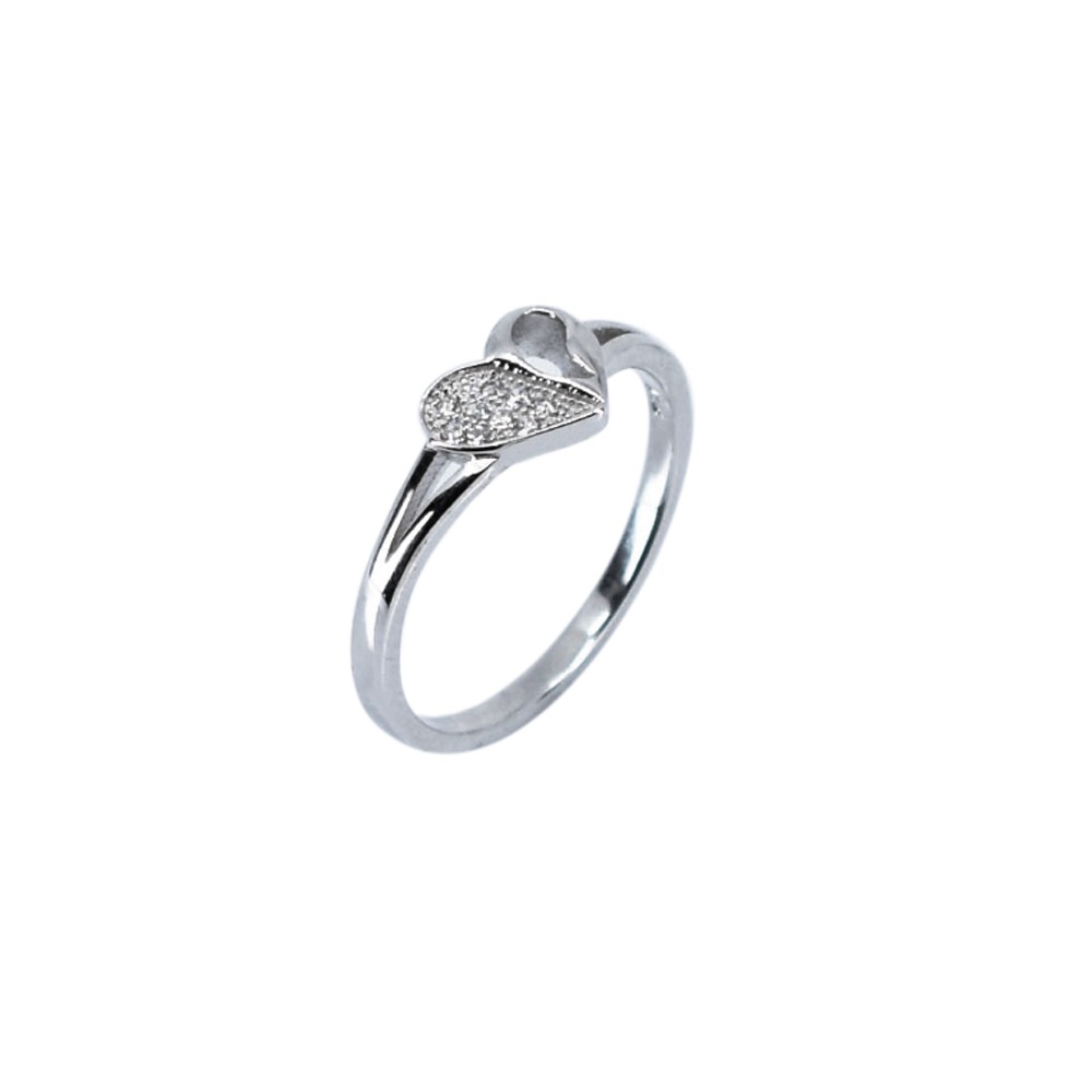 Inel Shinny Heart din Argint 925, placat cu rodiu,  marimea 55