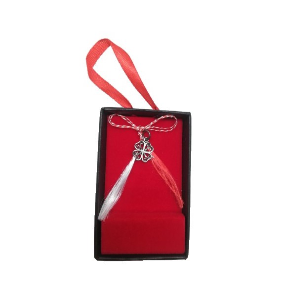 Martisor Argint 925 Trifoi Filigran 5cm x 8cm
