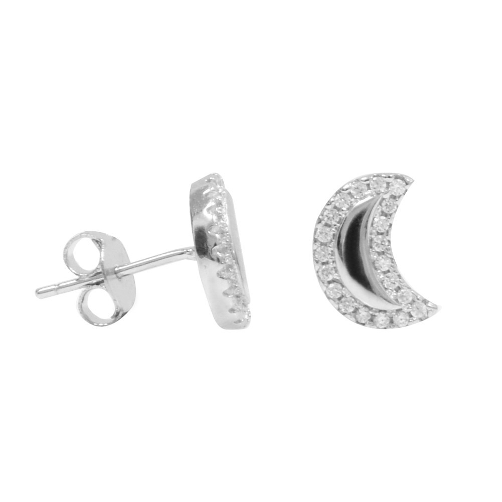Cercei Argint 925 Semiluna cu Zirconii