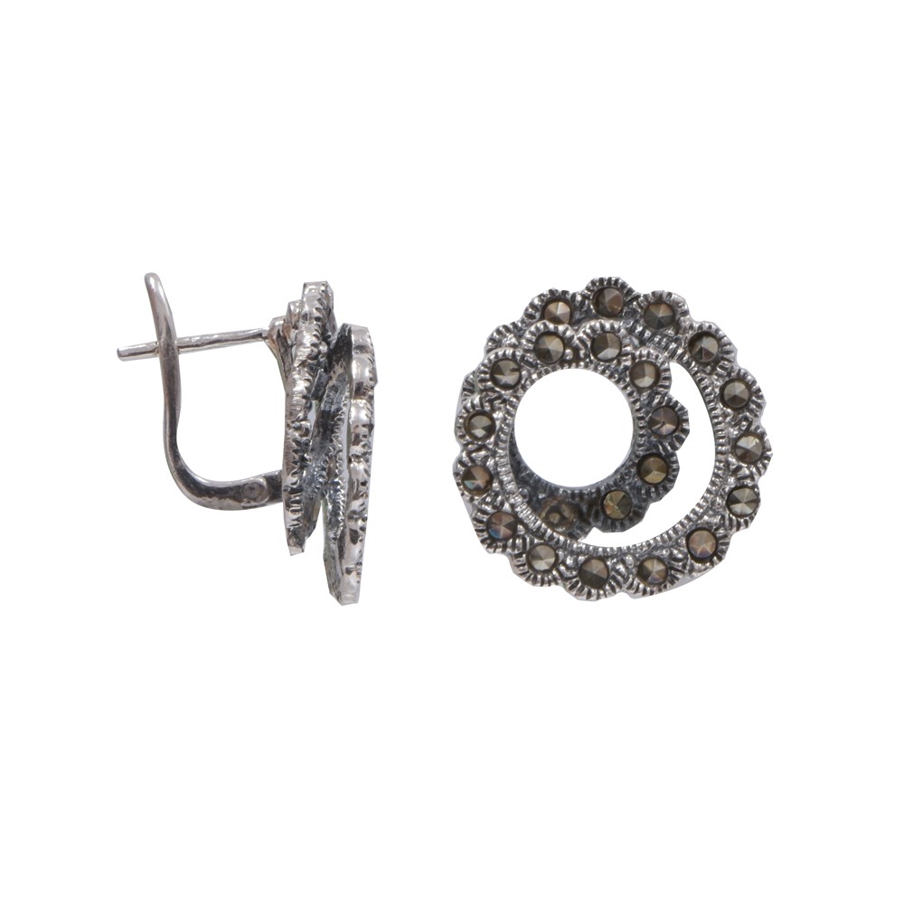 Cercei Argint 925 Spirala cu Marcasite