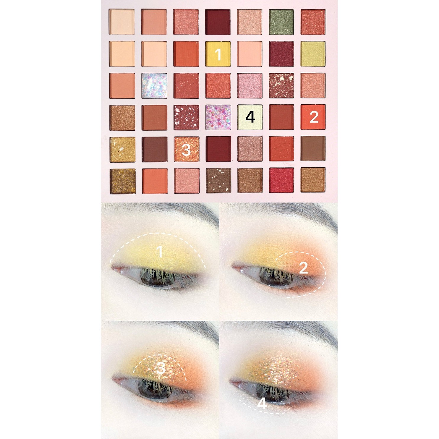Trusa de machiaj, paleta de farduri cu 42 de culori pigmentate, Flippy