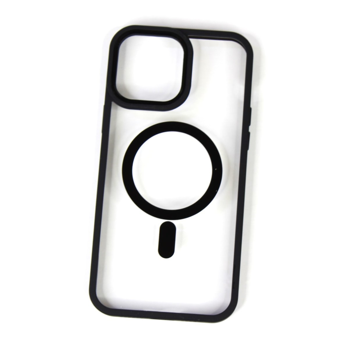 Husa de Protectie, Flippy, MagSafe Full Cover, pentru Apple iPhone 12/12 Pro, Frosted Acrylic Color Big Hole, Magnetica, Wireless, Negru