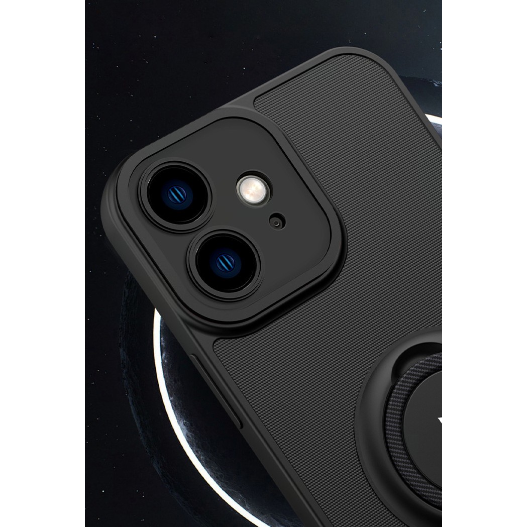 Husa de protectie Eagle eye pentru Apple iPhone 14 Pro, Rezistenta la socuri, Protectie camera, Cu inel de prindere magnetic negru, Flippy, Negru