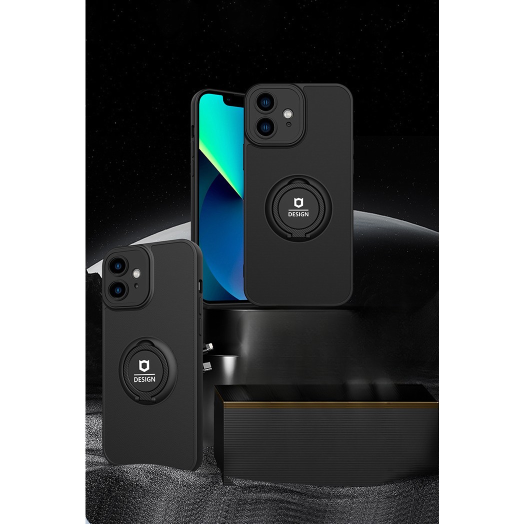 Husa de protectie Eagle eye pentru Apple iPhone 14 Pro, Rezistenta la socuri, Protectie camera, Cu inel de prindere magnetic negru, Flippy, Negru