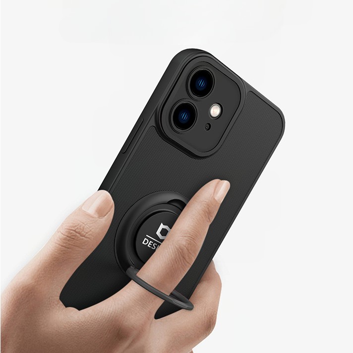 Husa de protectie Eagle eye pentru Apple iPhone 14 Pro, Rezistenta la socuri, Protectie camera, Cu inel de prindere magnetic negru, Flippy, Negru