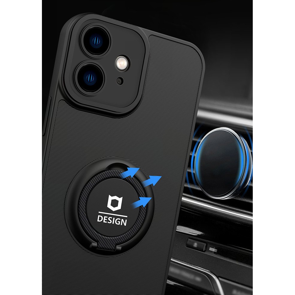 Husa de protectie Eagle eye pentru Apple iPhone 14 Pro Max, Rezistenta la socuri, Protectie camera, Cu inel de prindere magnetic negru, Flippy, Negru
