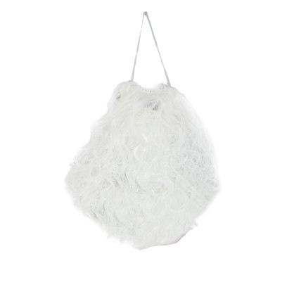 Barba Mos Craciun, prindere elastic, 36 cm, Alb