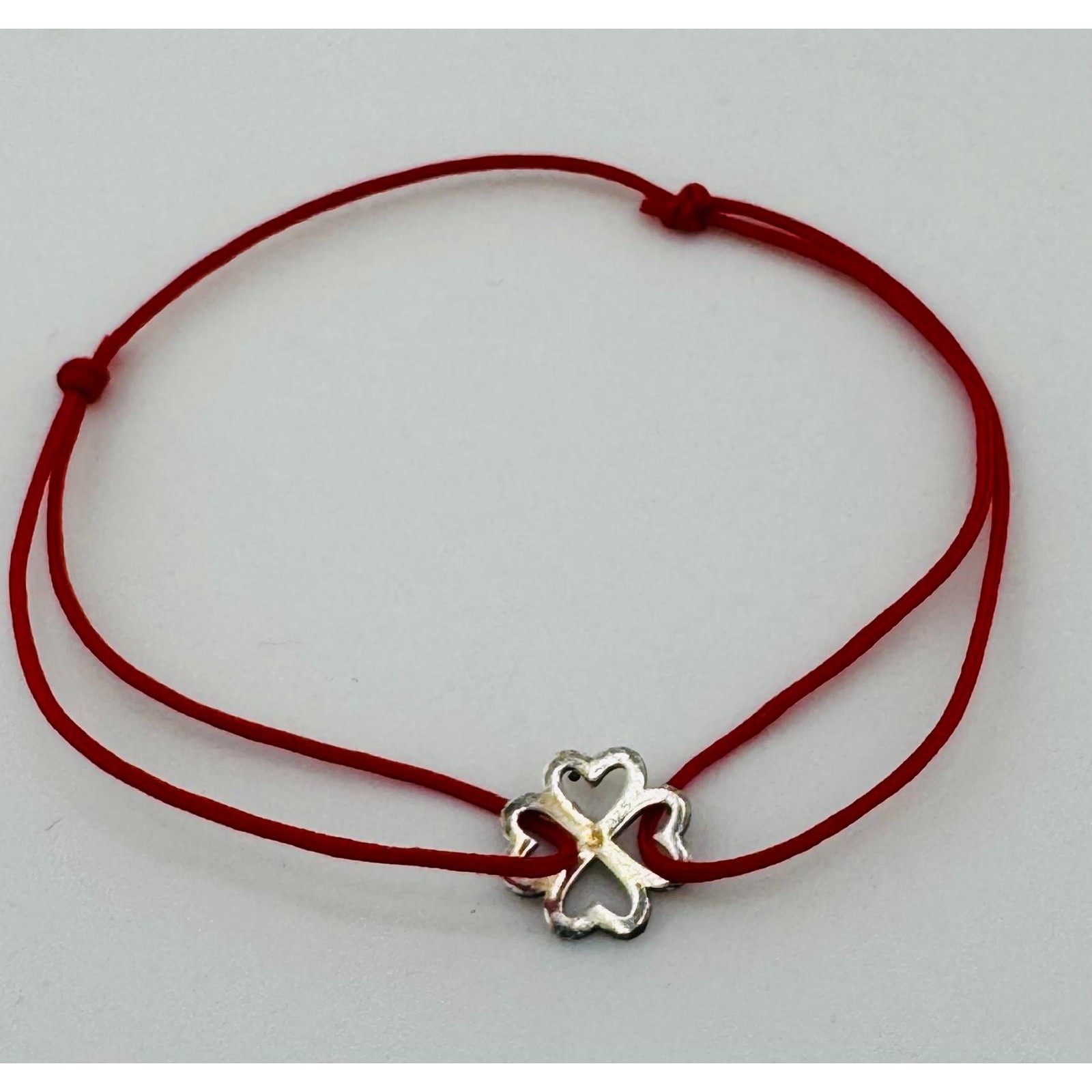 Bratara Snur Reglabil, Argint 925, Trifoi cu Patru Foi, Jolie Silver