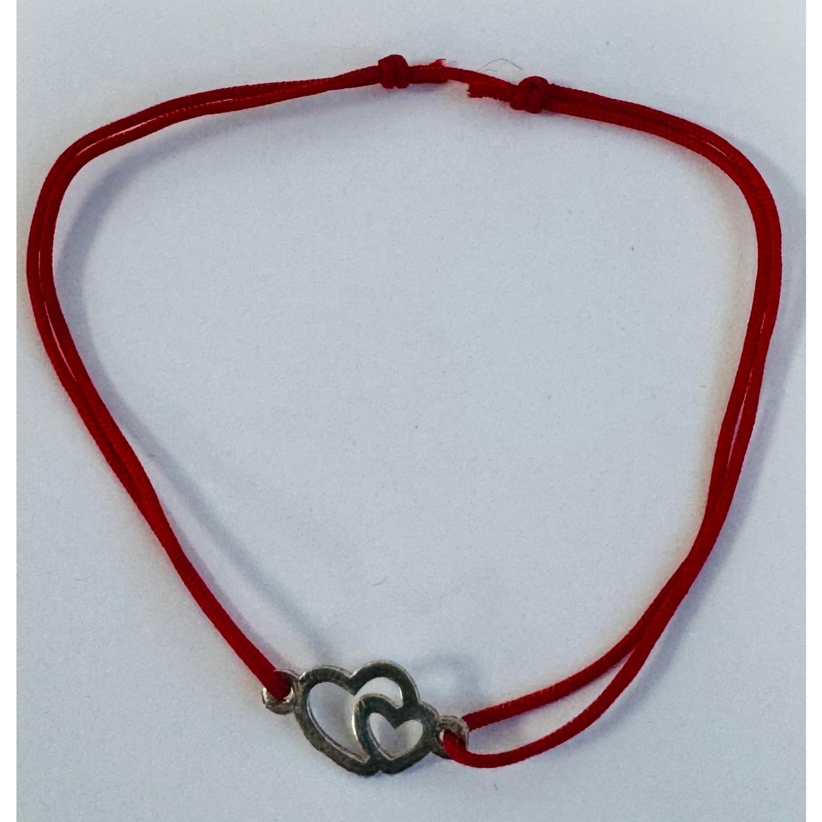 Bratara Snur Reglabil, Argint 925, Doua Inimi, Jolie Silver