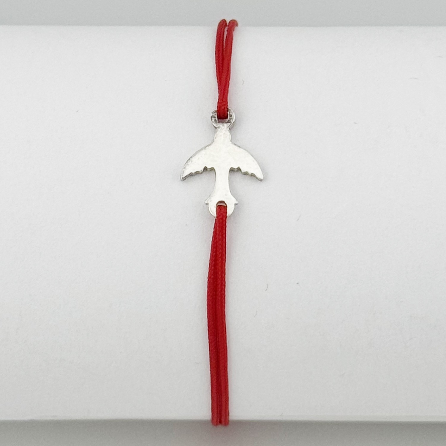 Bratara Dama Argint 925, Jolie, Model Randunica cu Snur Rosu, Pandativ Silver 0.48 gr, Argintiu