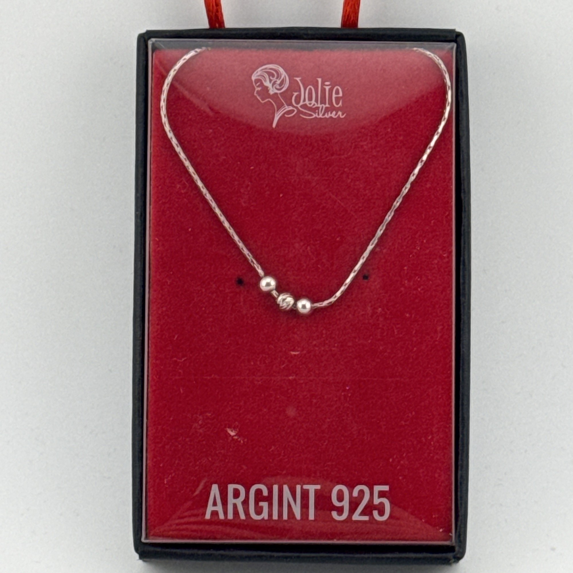 Bratara Din Argint 925 Cu 3 Bile, Jolie Silver, Reglabila,1.1 g