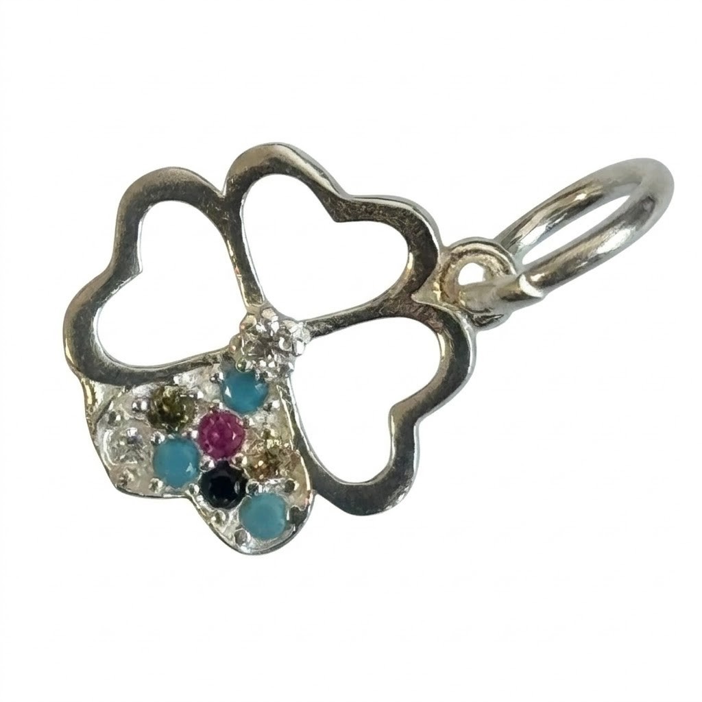 Pandantiv Argint 925, Jolie Silver Trifoi Minizirconii, 0.67 g, Multicolor