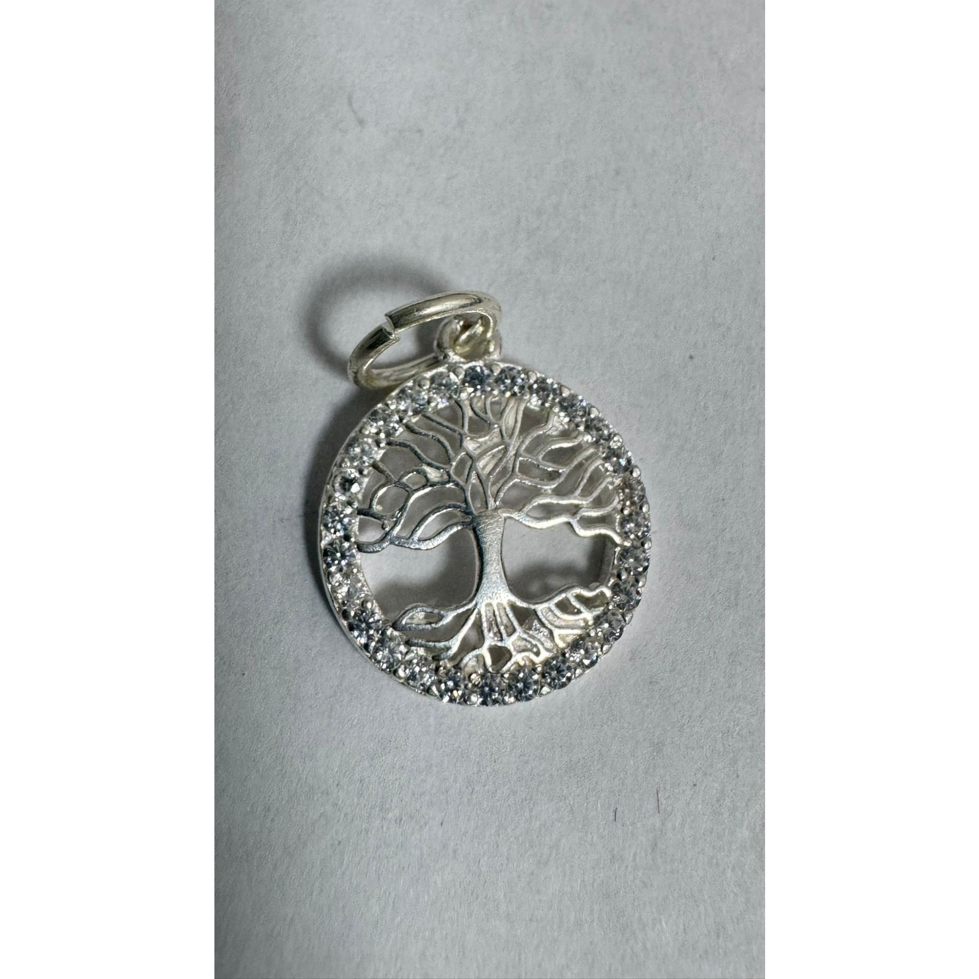 Pandantiv din Argint 925, Copac Incadrat cu Zirconii, 1.2 g, Jolie Silver