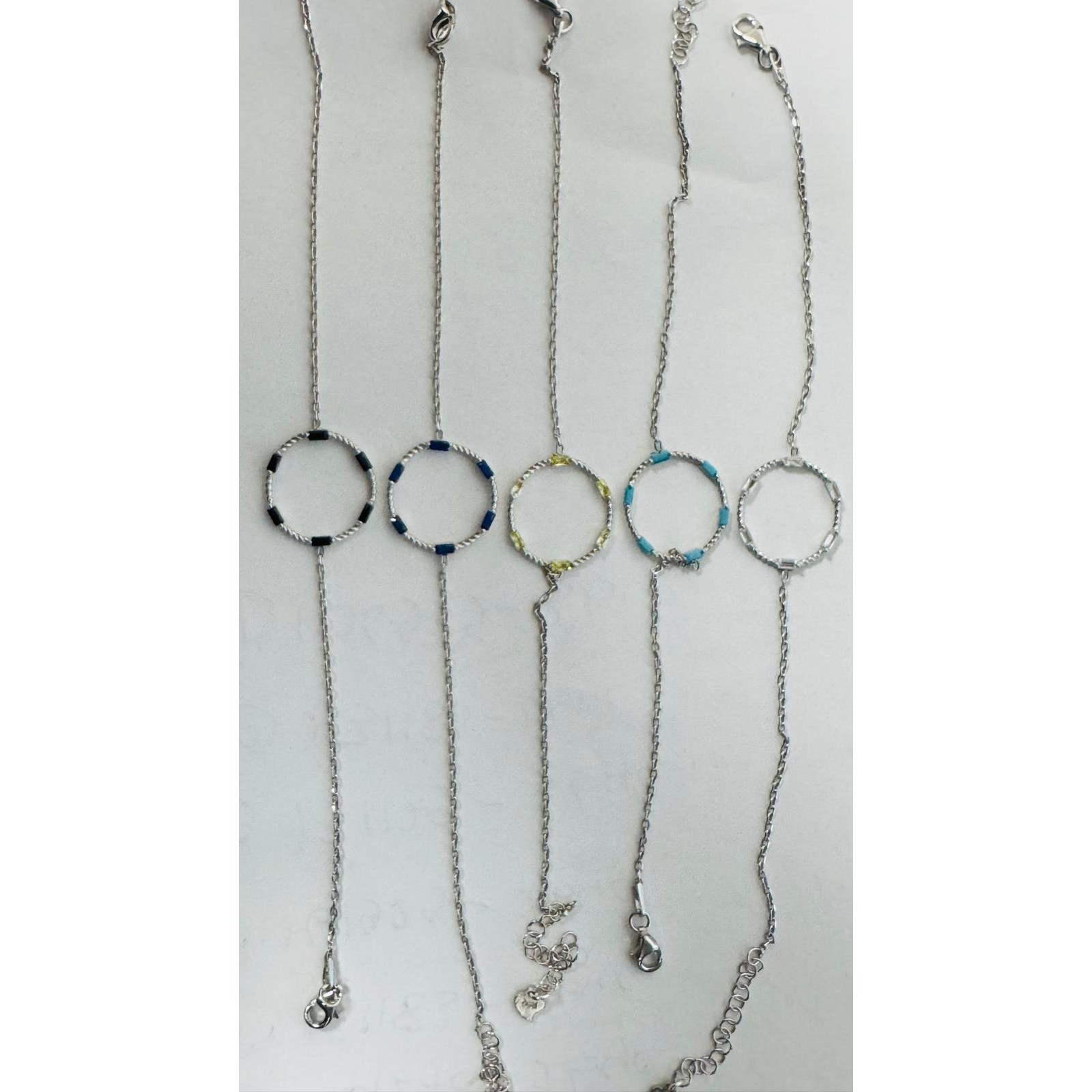 Bratara din Argint 925, Cerc Rasucit cu Pietre, 1.92 g, Jolie Silver