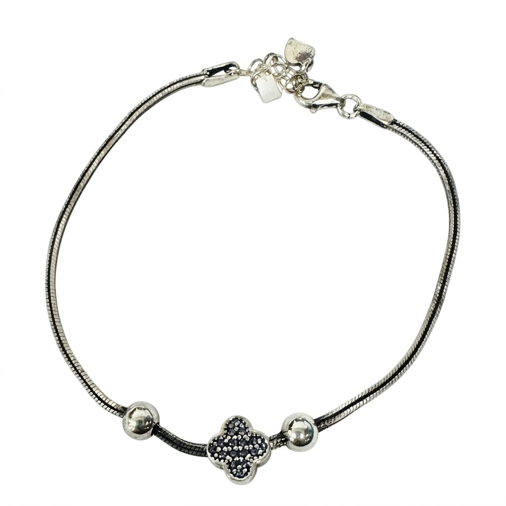 Bratara din Argint 925, Jolie Silver, Charm Trifoi, 5.12 g,