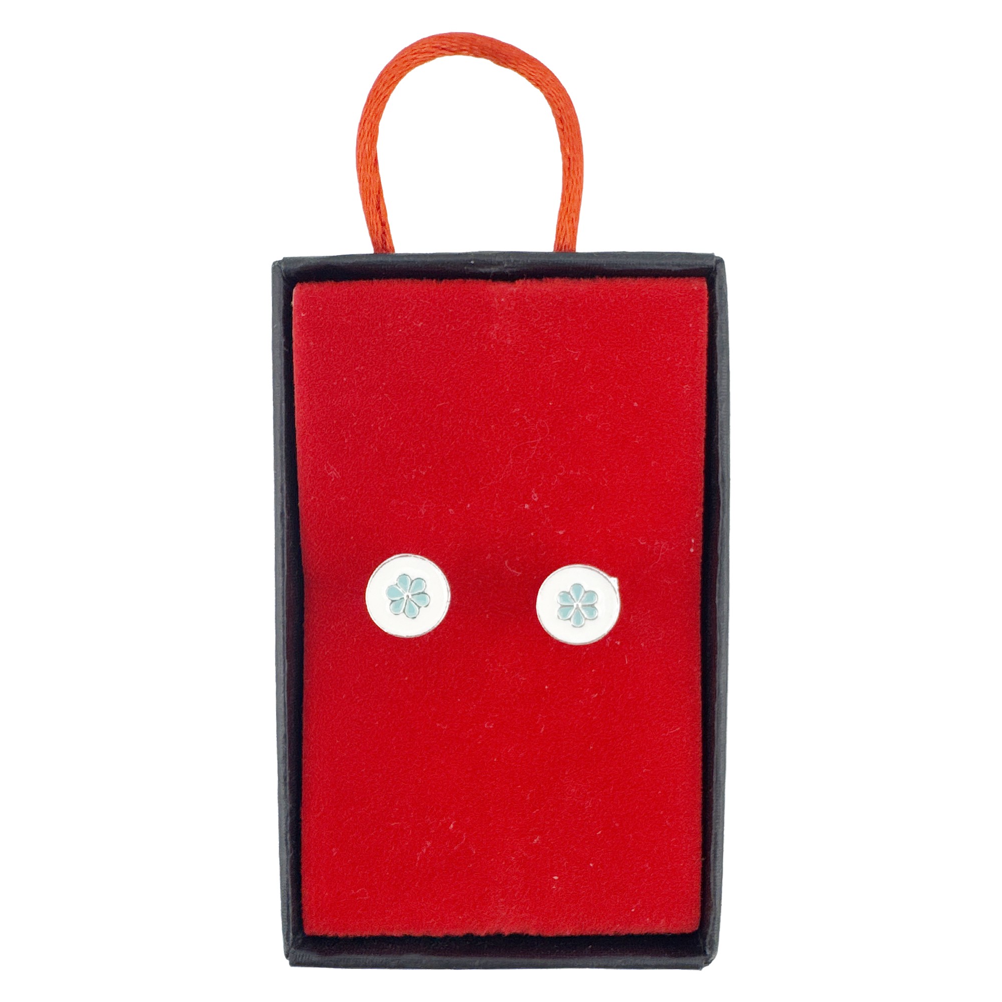 Cercei pentru Copii Argint 925, Jolie, Model Floare Margareta, cu Email Colorat, 1.37 g, Argintiu