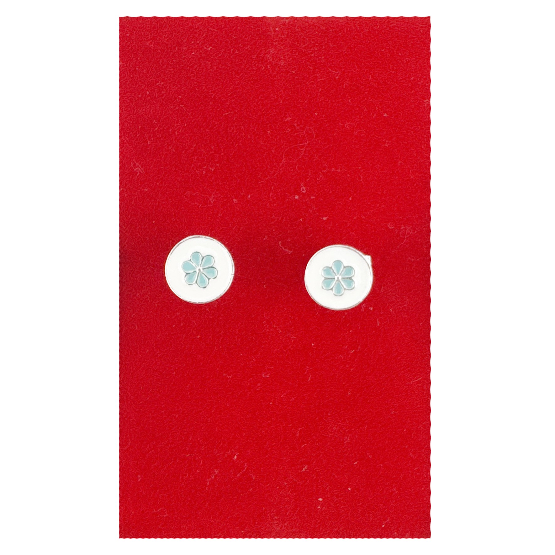 Cercei pentru Copii Argint 925, Jolie, Model Floare Margareta, cu Email Colorat, 1.37 g, Argintiu