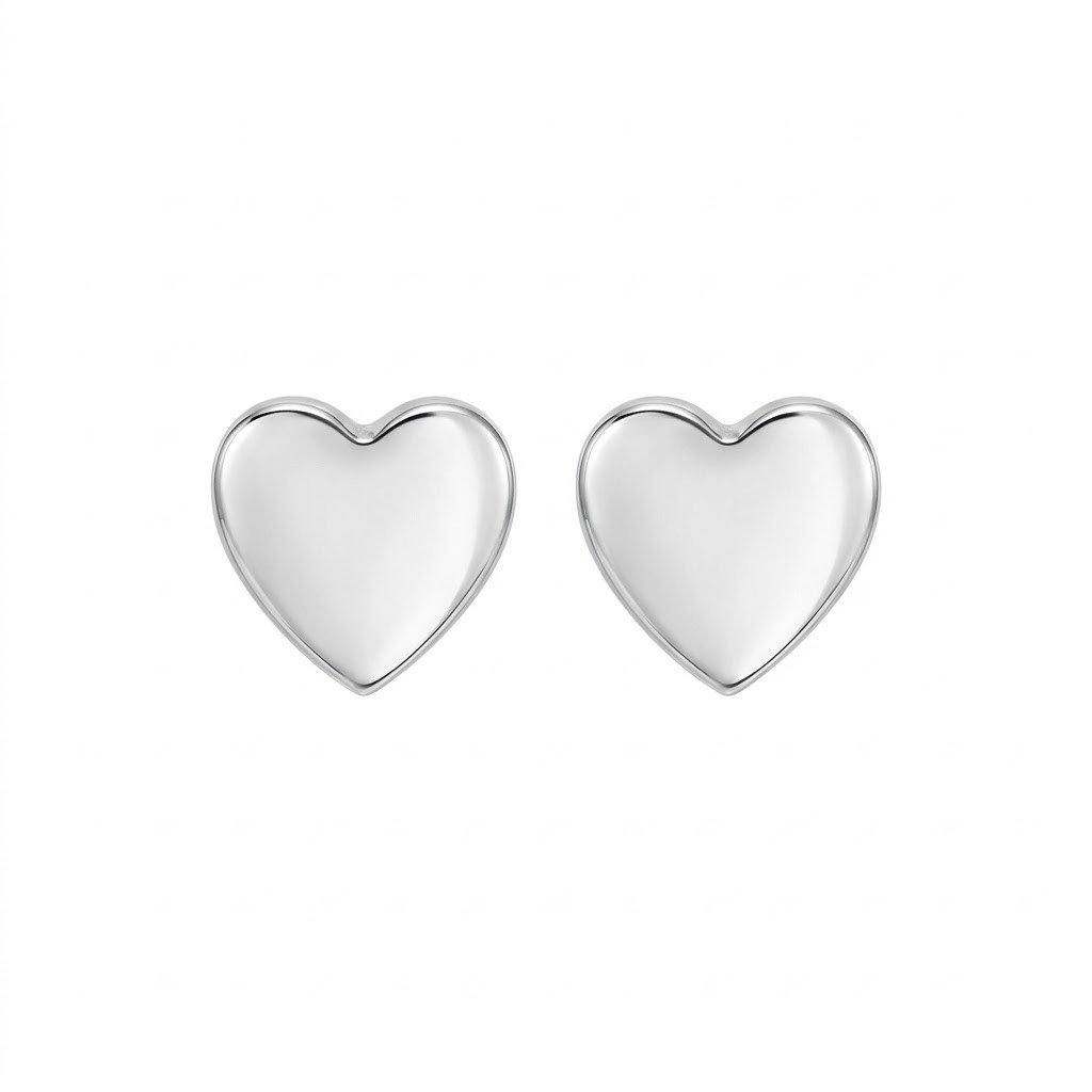 Cercei din Argint 925, Jolie Silver, pentru Dama, Model Inima, 1.27 g, Design Elegant si Romantic, Argintiu