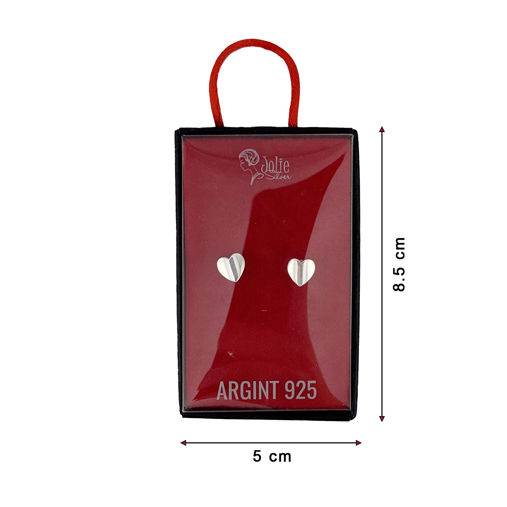 Cercei din Argint 925, Jolie Silver, pentru Dama, Model Inima, 1.27 g, Design Elegant si Romantic, Argintiu