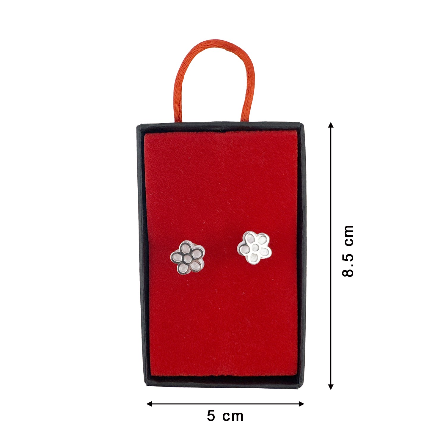 Cercei din Argint 925, Jolie Silver, pentru Dama, Model Floare Cu 5 Petale, 1.74 g, Design Clasic Floral, Argintiu