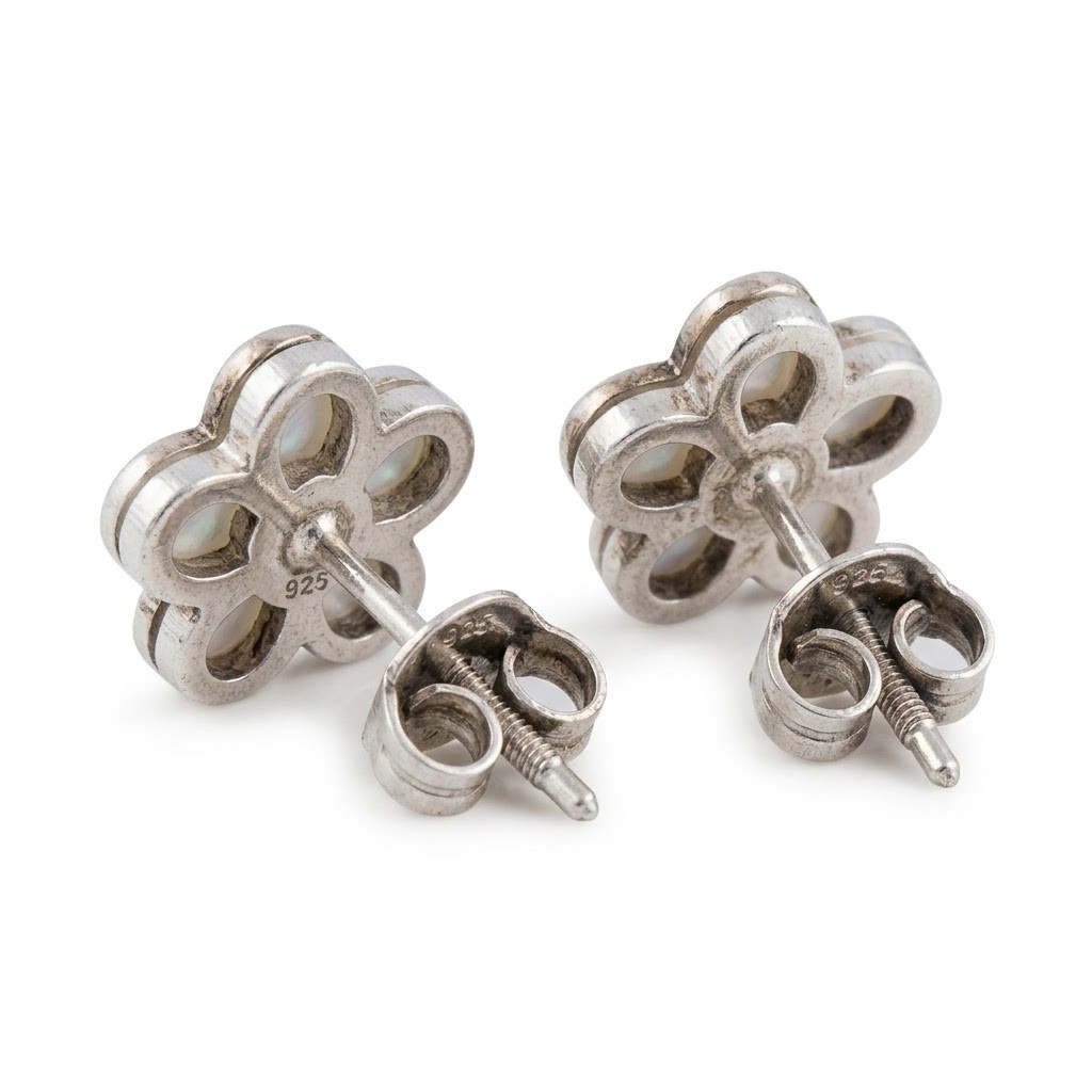 Cercei Argint 925, Jolie Silver, Floare Cu 5 Petale