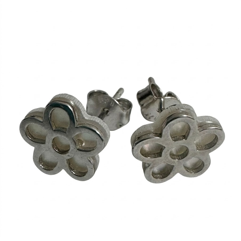 Cercei Argint 925, Jolie Silver, Floare Cu 5 Petale