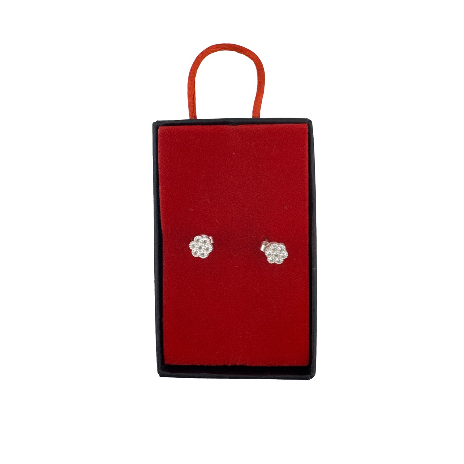 Cercei din Argint 925, Jolie Silver, pentru Dama, Model Floare Cu Zirconiu, 1.39 g, Design Floral, Argintiu