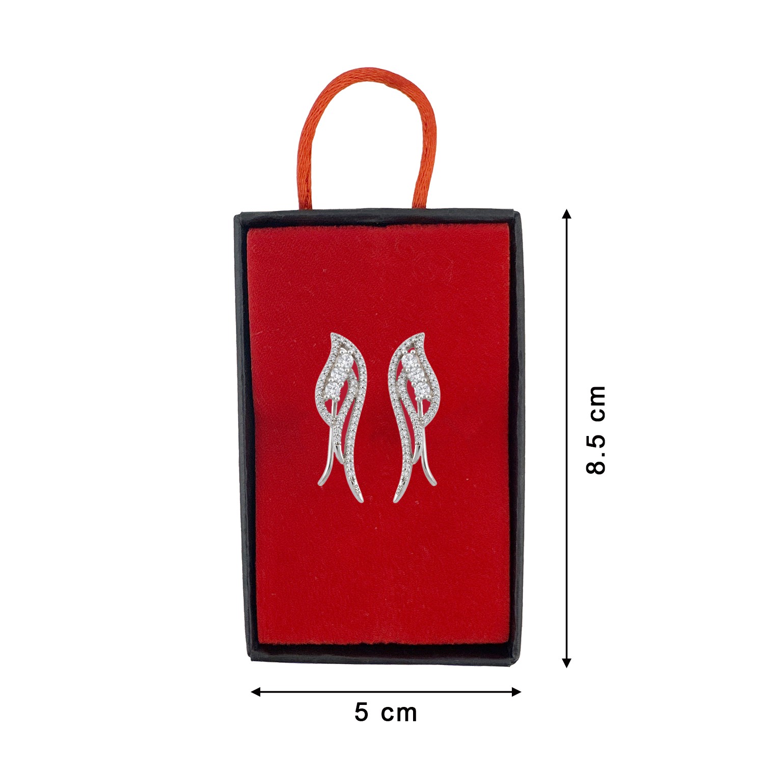 Cercei din Argint 925, Jolie Silver, pentru Dama, Model Aripi pe Lob cu Pietre cu Zirconiu, 3.31 g, Design Fin si Romantic, Argintiu