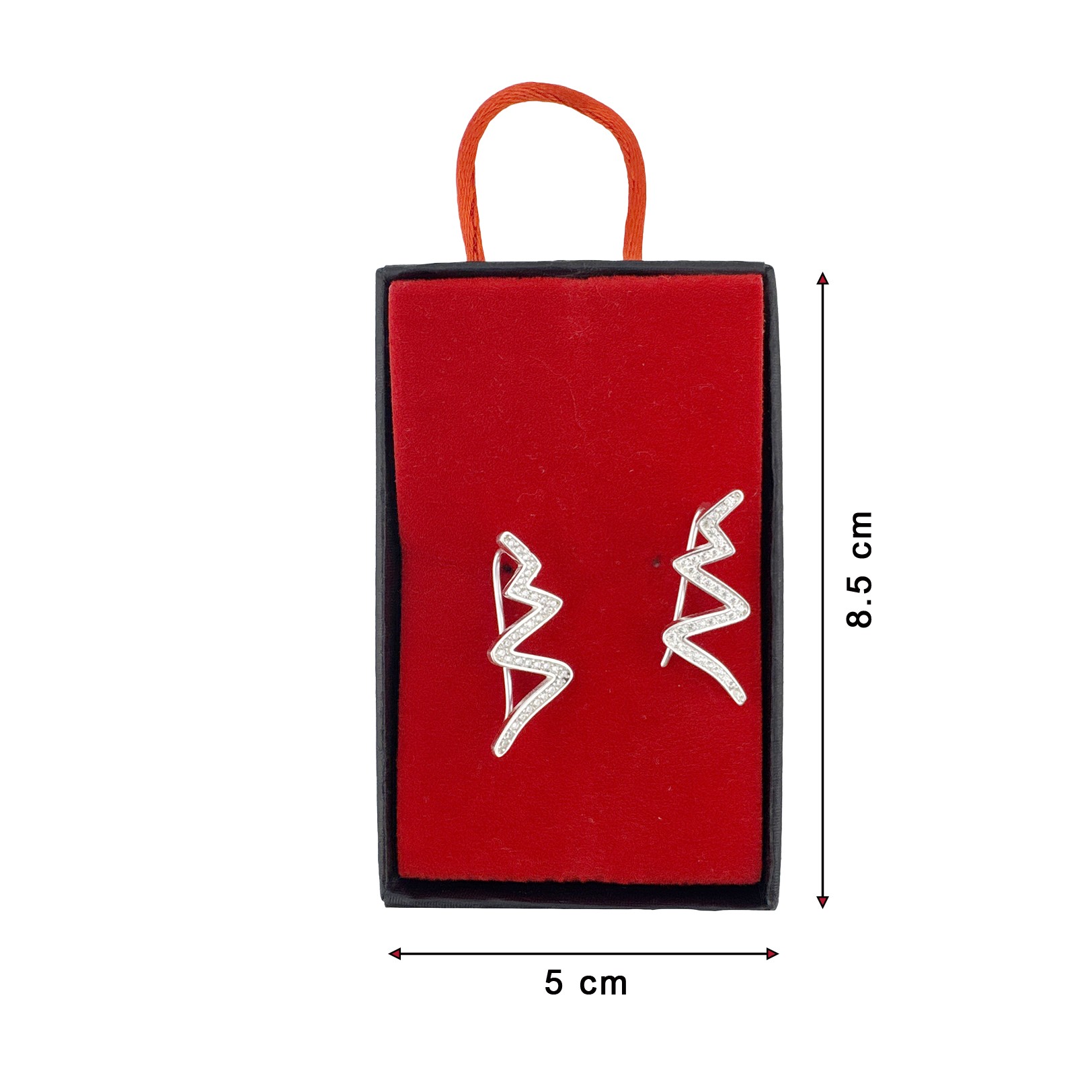 Cercei din Argint 925, Jolie Silver, pentru Dama, Model Sarpe pe Lob cu Pietre, 2.87 g, Design Modern si Elegant, Argintiu