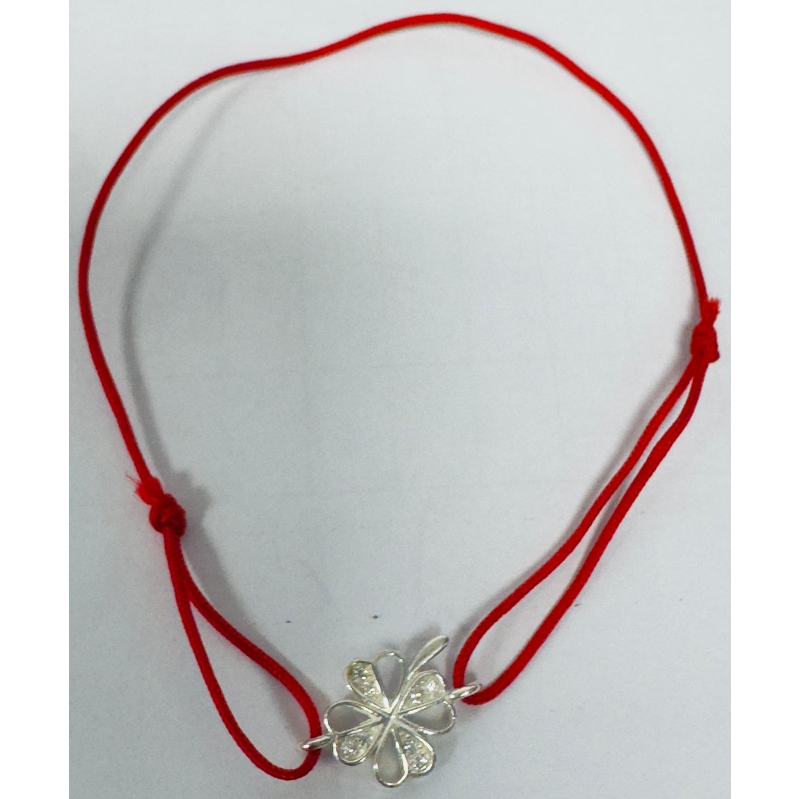 Bratara Snur Reglabil, Argint 925, Trifoi cu Minizirconii, 1 g, Jolie Silver