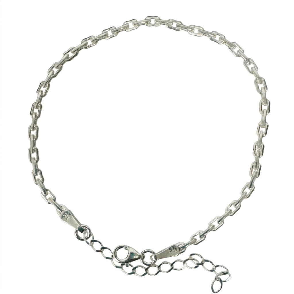 Bratara Unisex Din Argint 925, Jolie Silver, Zale Patrate, Reglabila, 3.28 g