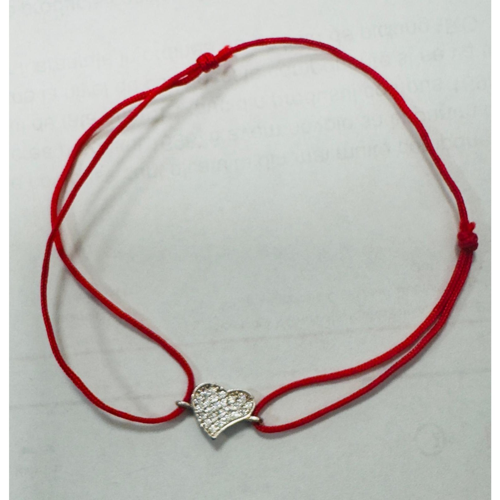 Bratara Snur Reglabil, Argint 925, Inima Asimetrica Pietre, 0.7 g, Jolie Silver