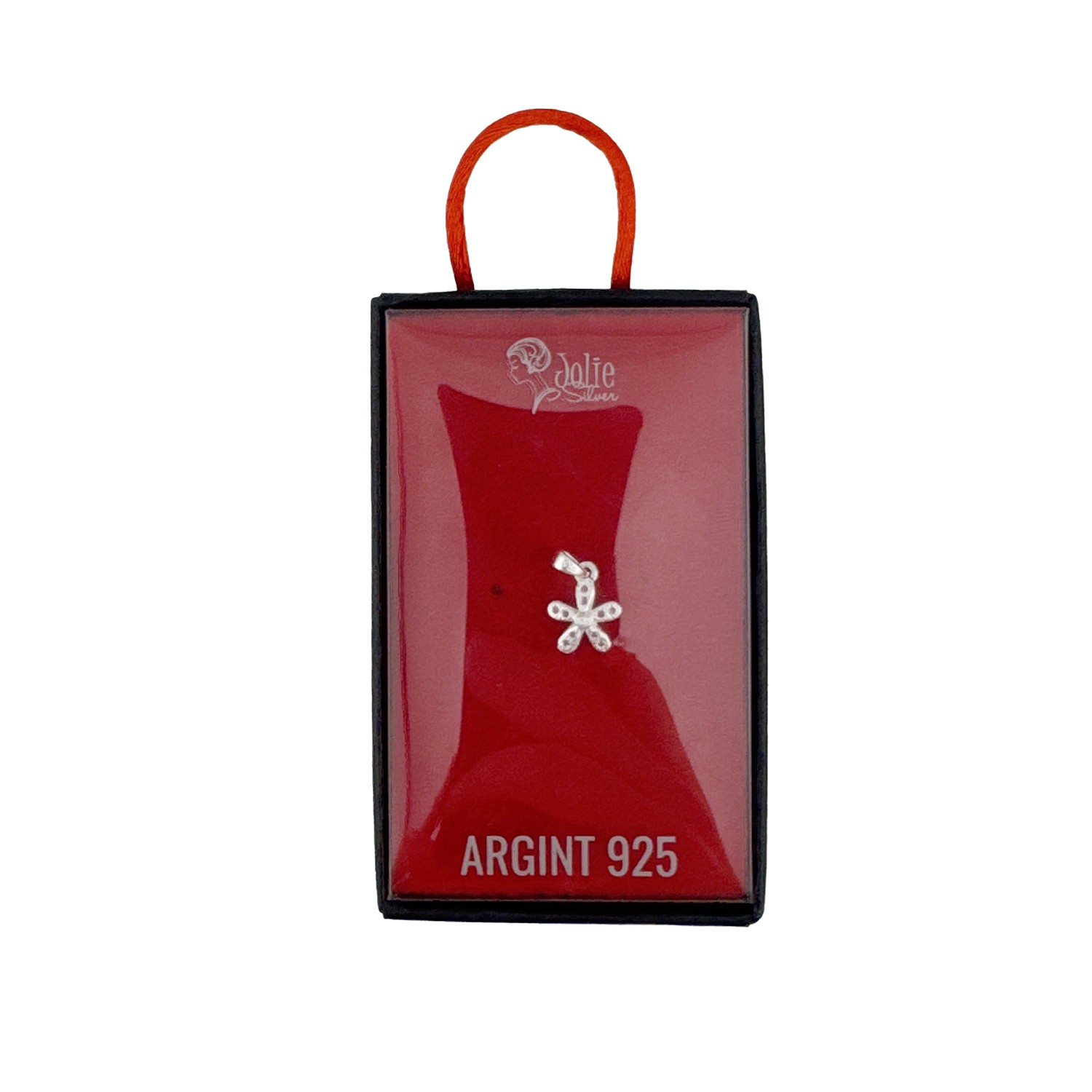 Pandativ din Argint 925, Jolie Silver, pentru Dama, Model Floare cu Pietre, 0.5 g, Design Fin si Elegant, Argintiu