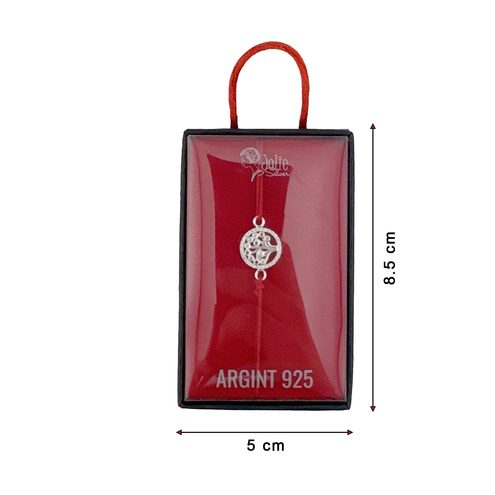 Bratara cu Element Decorativ din Argint 925,  Jolie Silver, Model Copacul Vietii In Cerc Cu Zirconii, Nod Dublu, Lungime Reglabila, Snur Textil, 1.22 g, Multicolor