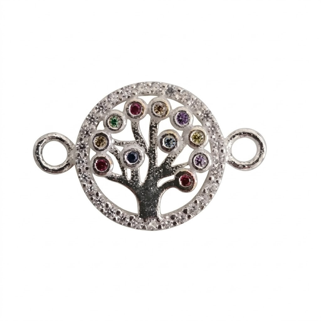 Bratara Argint 925,  Jolie Silver, Copacel In Cerc Cu Zirconii, Multicolor, 1.22 g