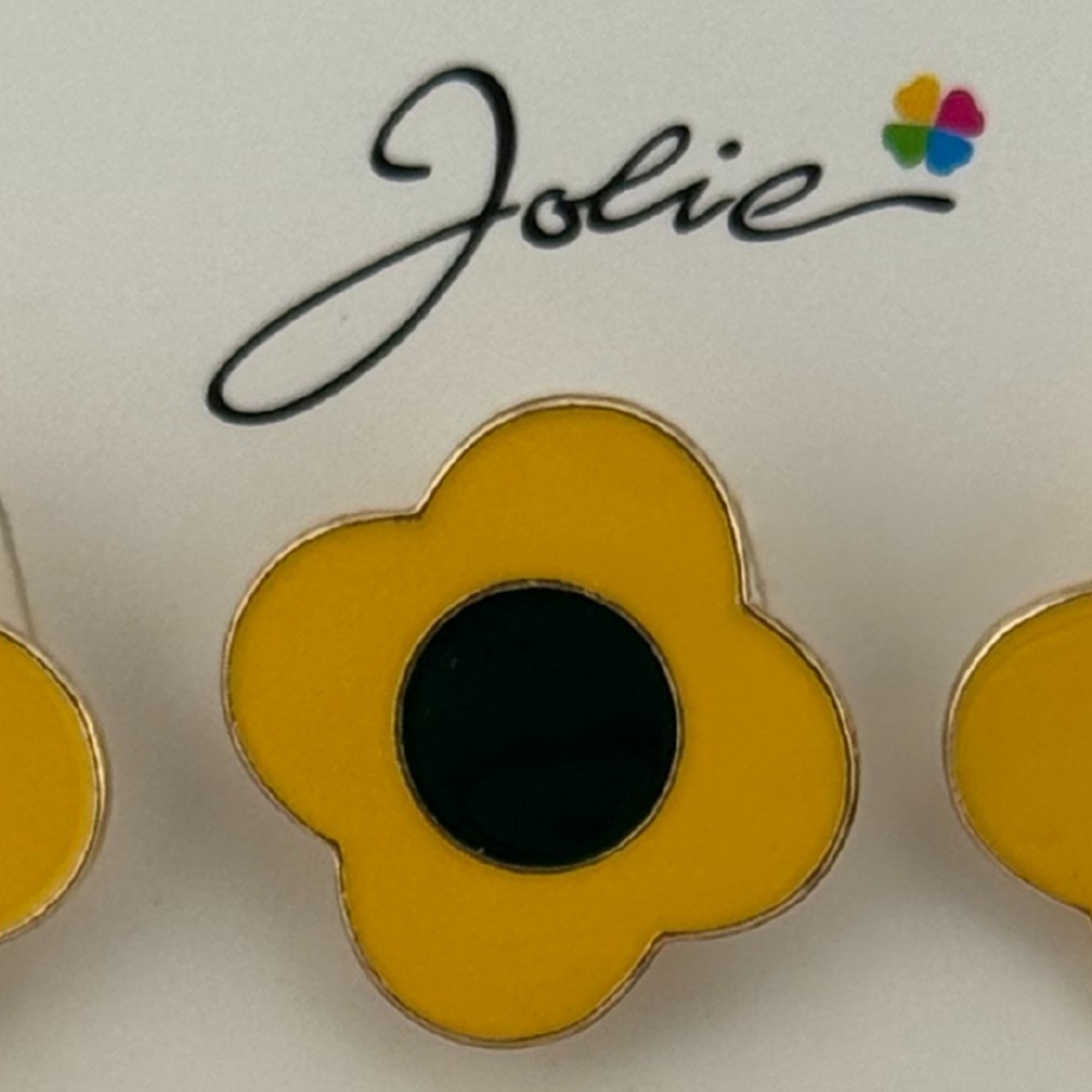 Set 12 Brose Martisor pentru Copii, Jolie, Model Floare, Galben