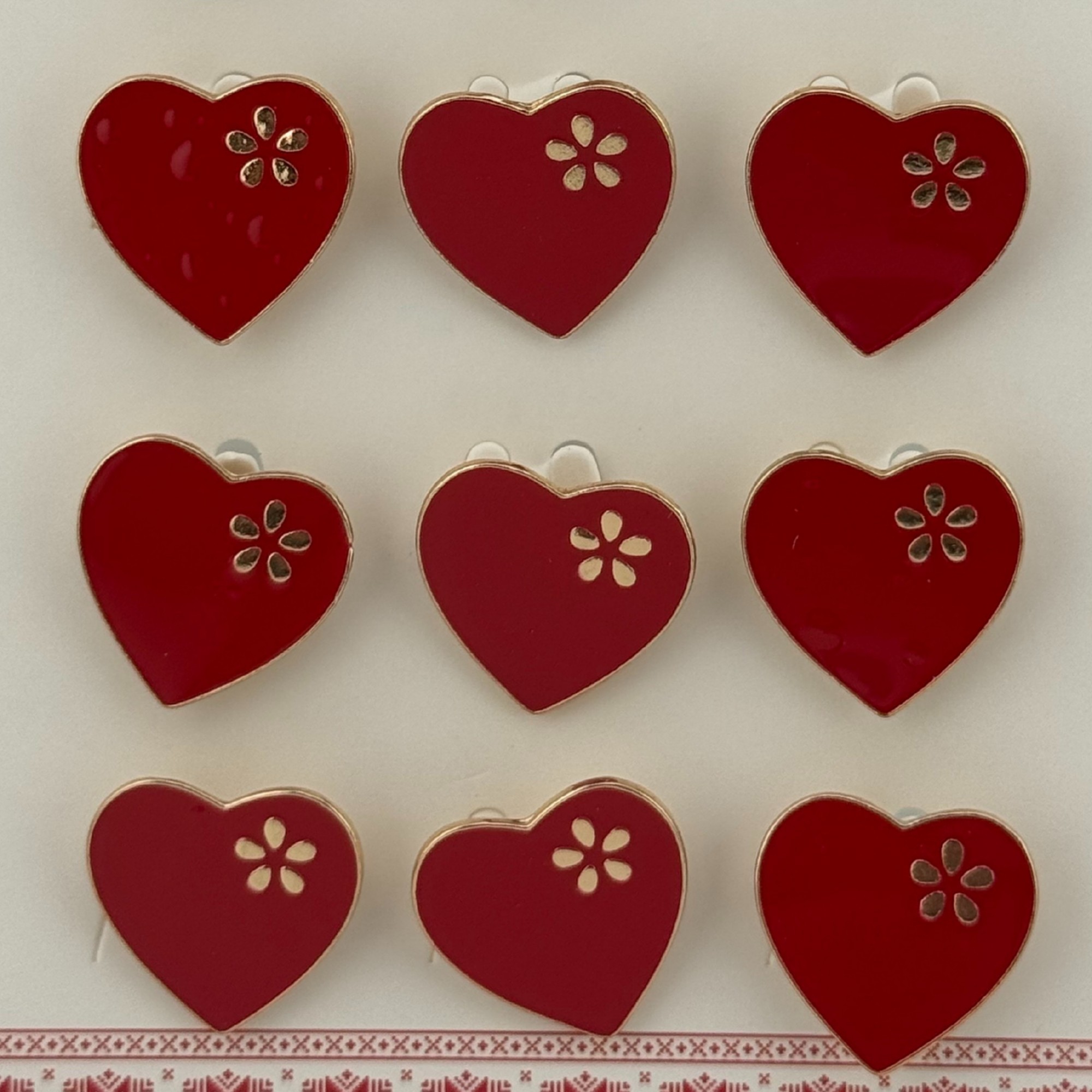 Set 12 Brose Martisor pentru Copii Inima cu Floare