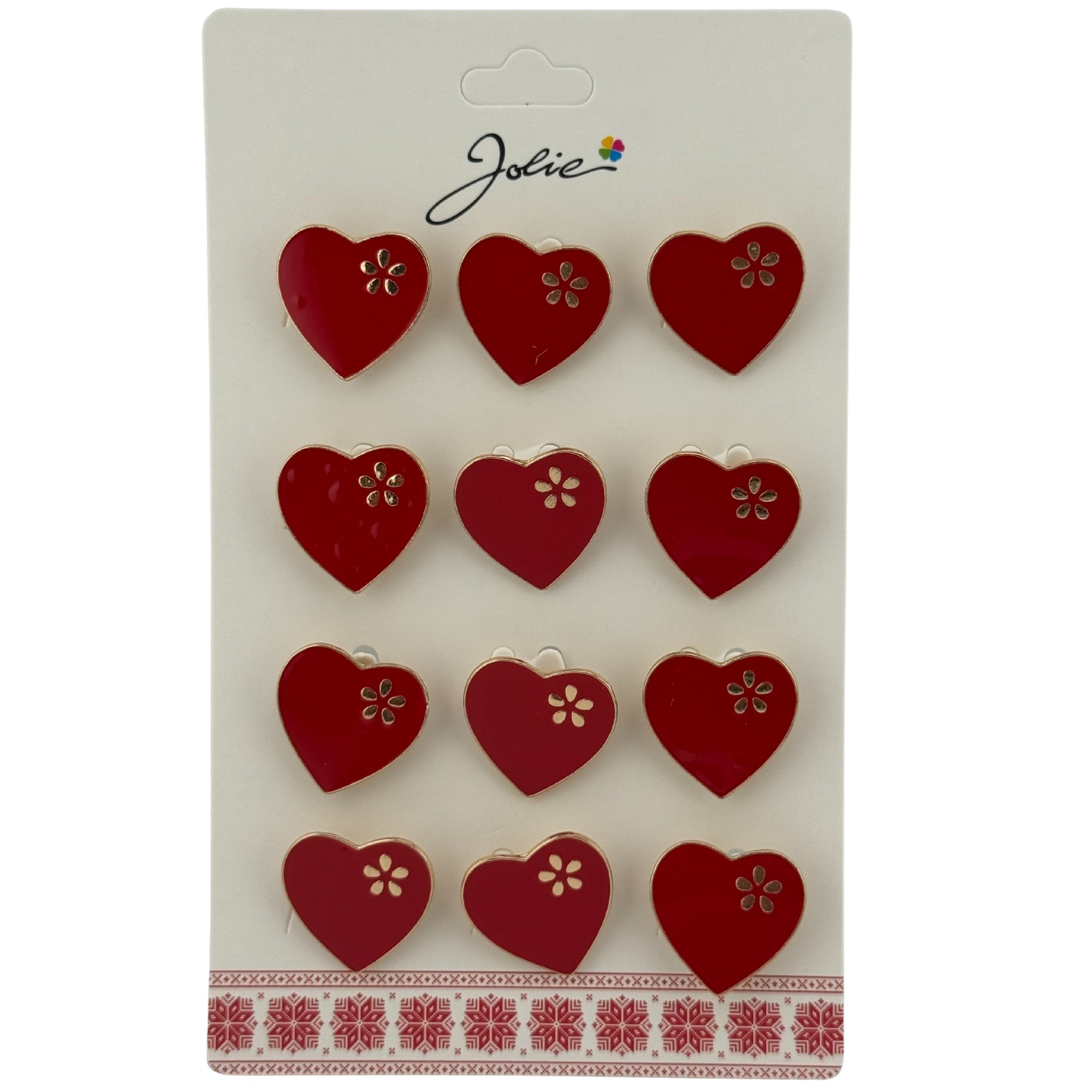 Set 12 Brose Martisor pentru Copii Inima cu Floare