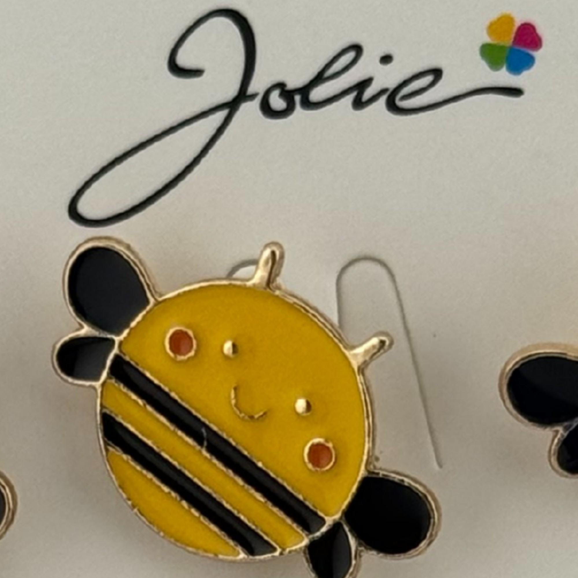 Set 12 Brose Martisor pentru Copii, Jolie, Model Albinuta, Galben