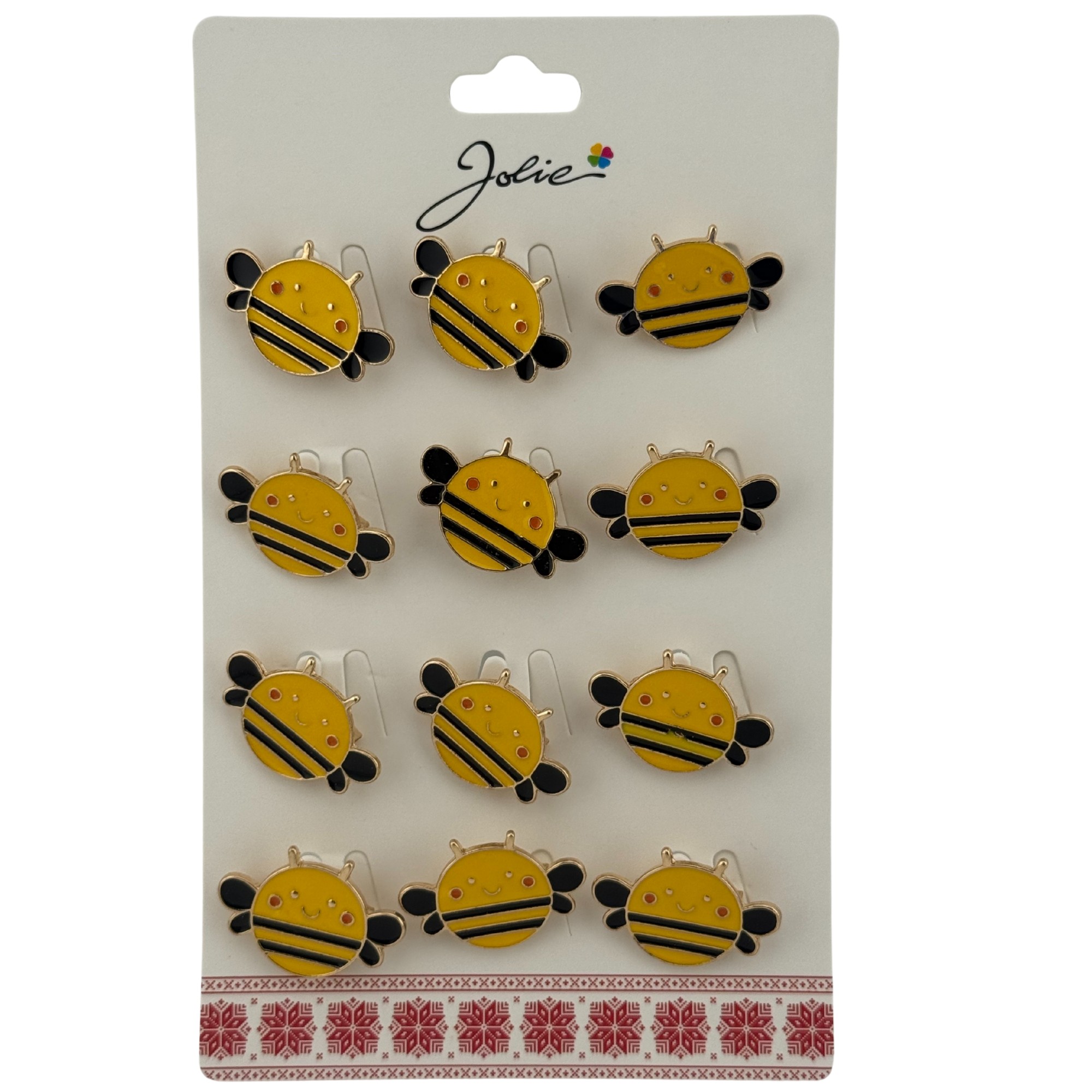 Set 12 Brose Martisor pentru Copii, Jolie, Model Albinuta, Galben
