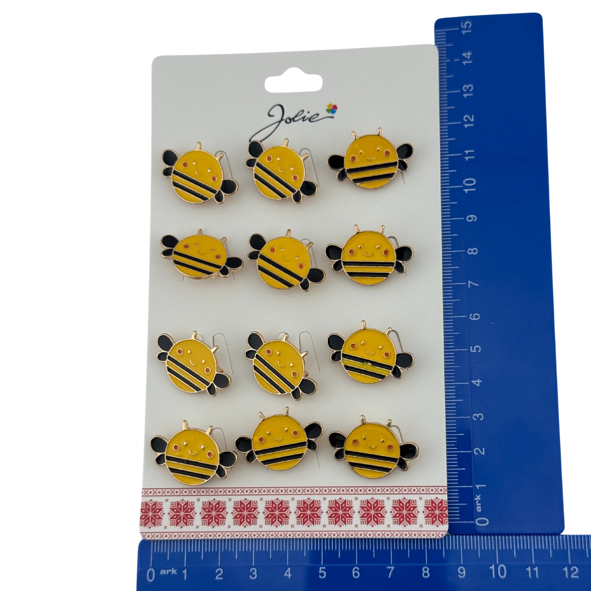 Set 12 Brose Martisor pentru Copii, Jolie, Model Albinuta, Galben