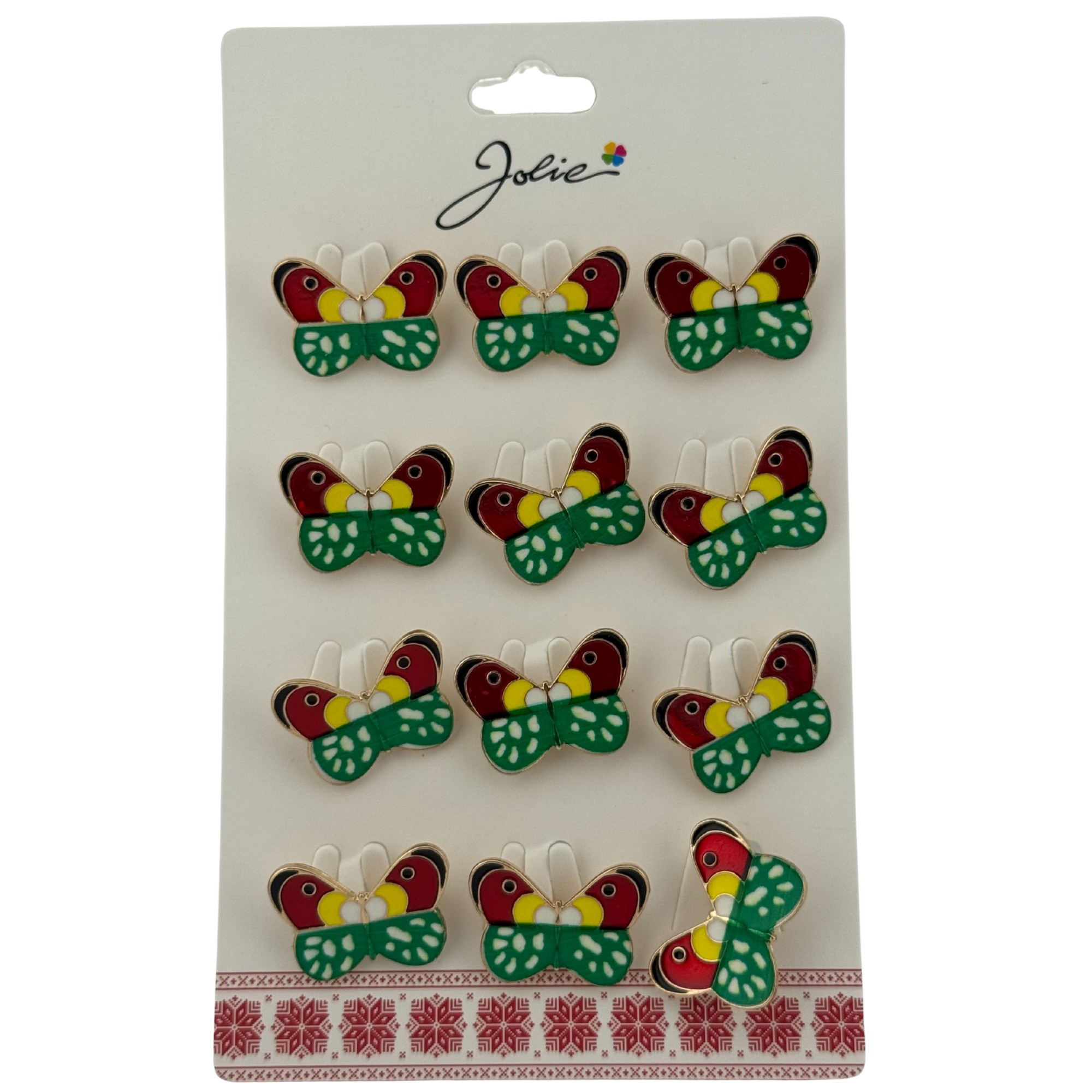 Set 12 Brose Martisor pentru Copii, Jolie, Model Fluture, Multicolor